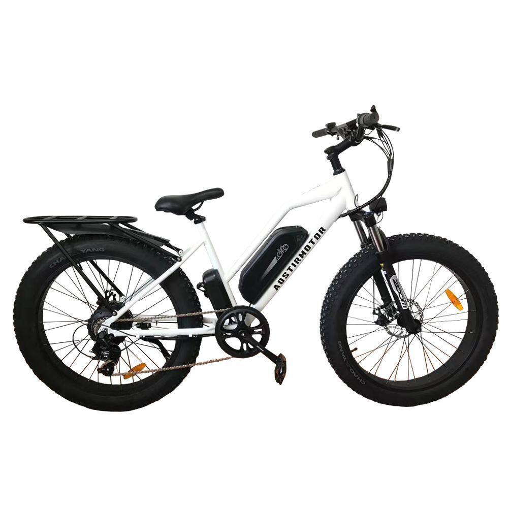 26 in. 750-Watt White Electric Bike Fat Tire P7 48-Volt 13AH Removable Lithium Battery BYY719-4