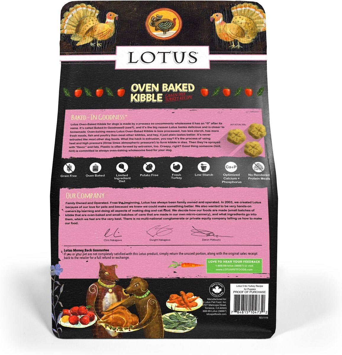 Lotus Oven-Baked Grain-Free Turkey Recipe Dry Dog Food