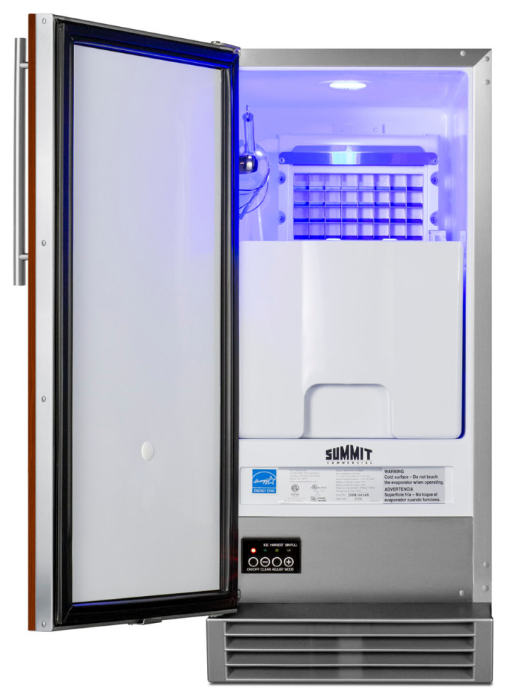 Summit BIM44GCSSADA 15 quotW 25 Lbs. Built In Commercial Ice Maker   Ice Makers   by Buildcom  Houzz