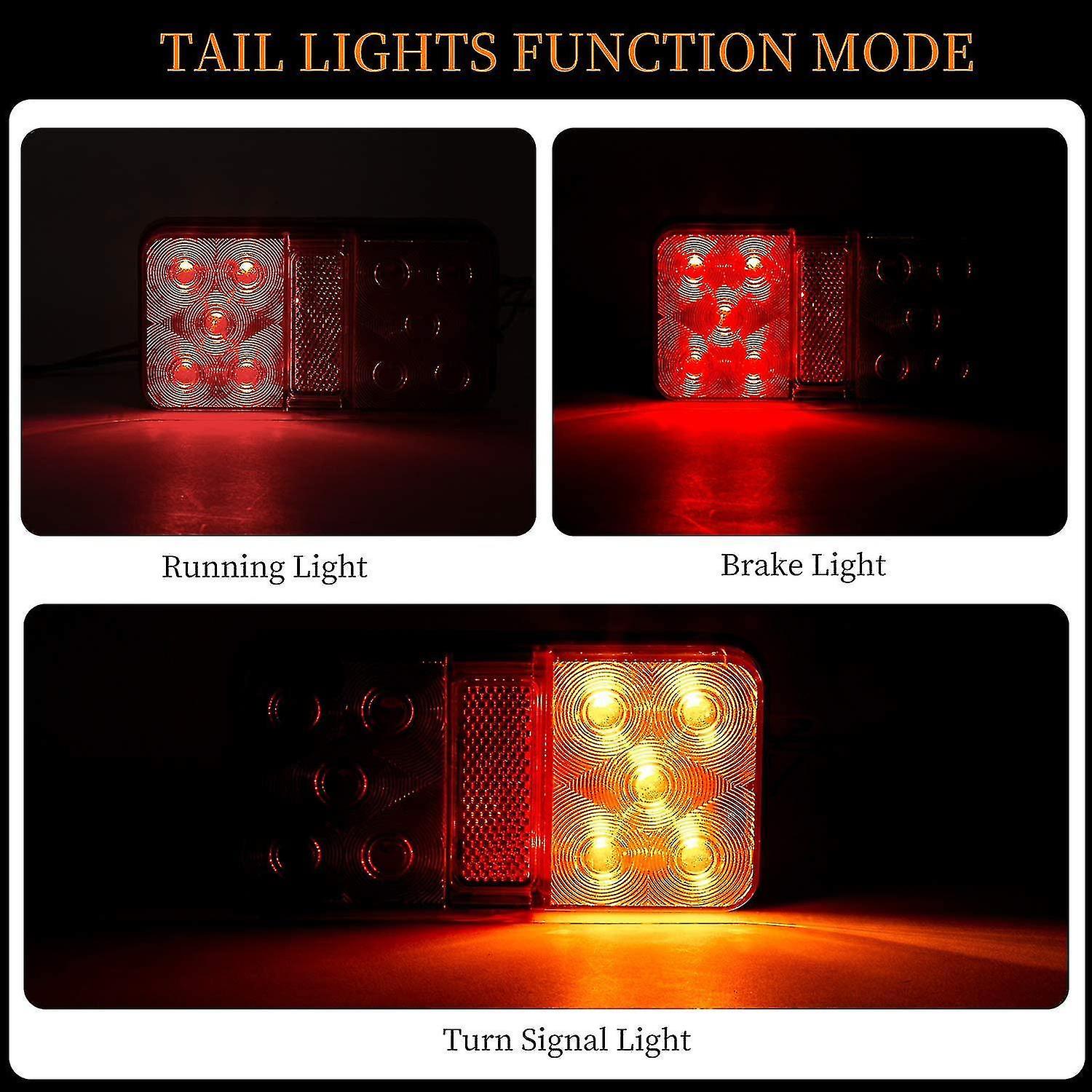 2pcs Led Tail Lights Multifunctional Led Trailer Lights 12v Waterproof Parking Position Indicator Fo