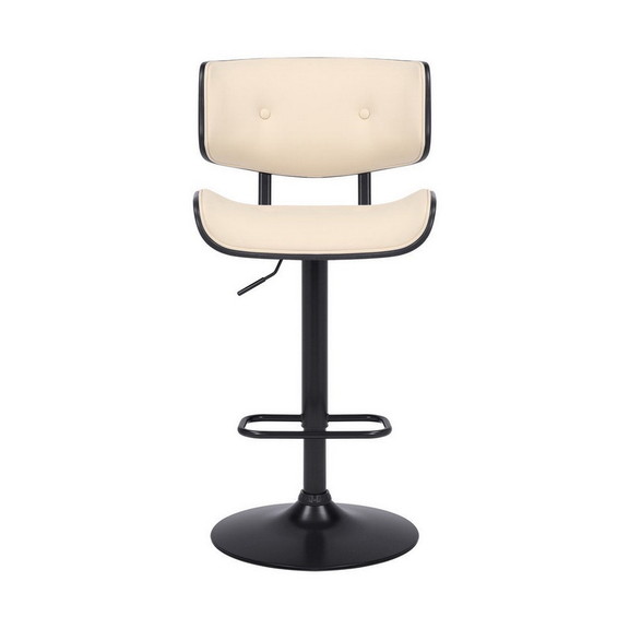 Benjara BM270410 Bar Stool with Leatherette Button...