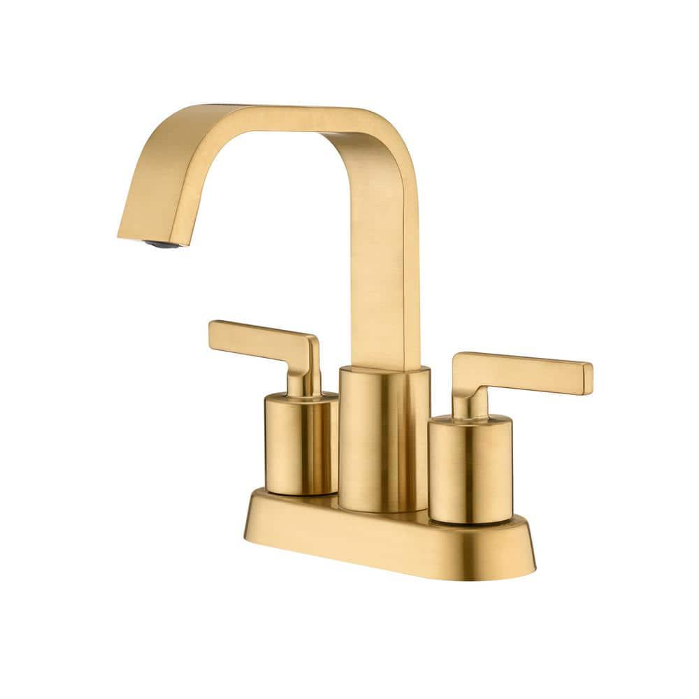 LUXIER 4 in Centerset 2Handle Bathroom Faucet in Brushed Gold