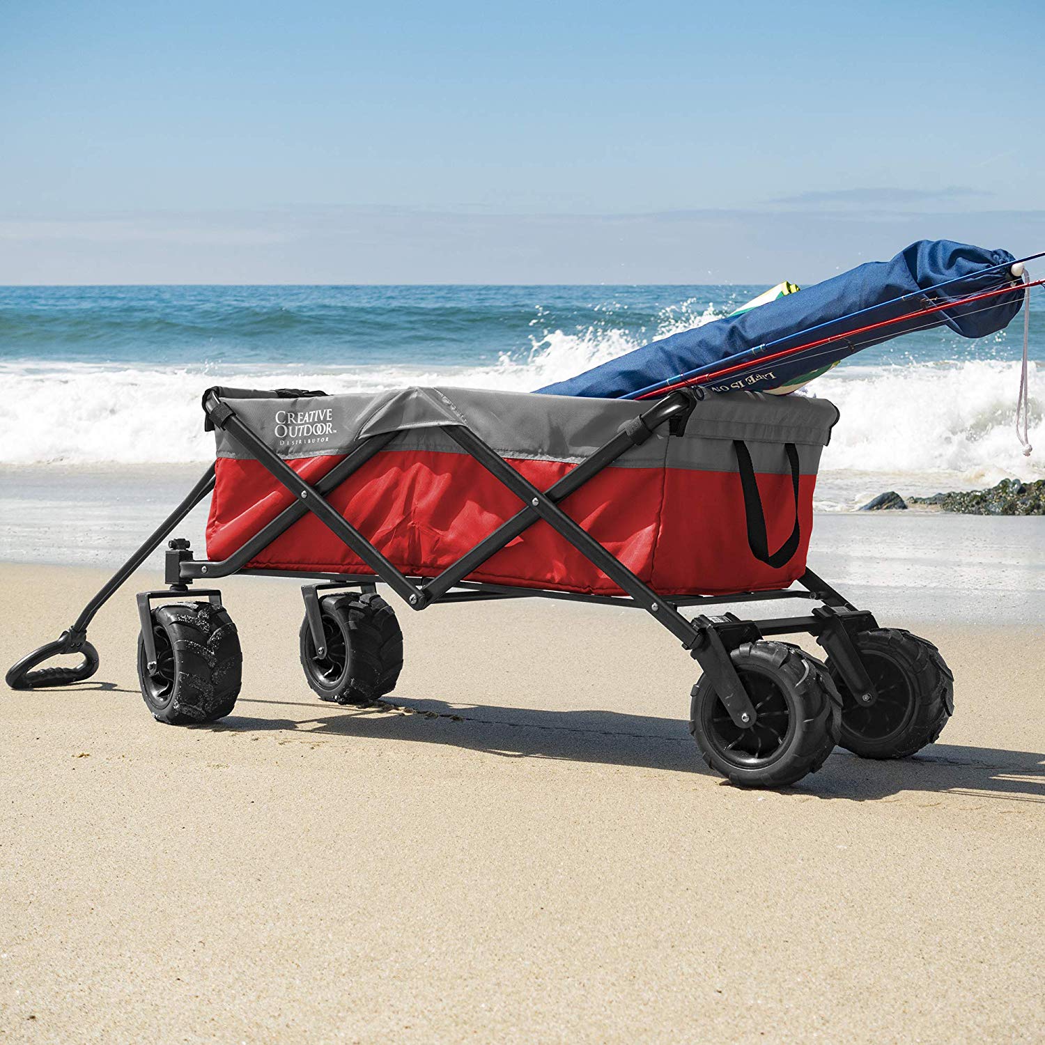 Creative Outdoor Products All-Terrain Collapsible Folding Wagon | Red