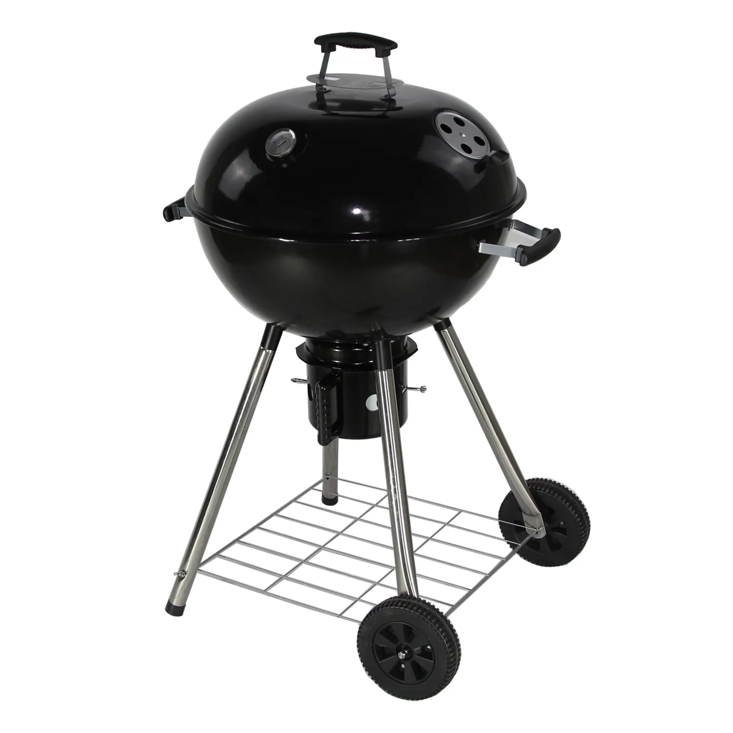 Black Enamel Kettle Charcoal BBQ Barbecue Grill Cover Parts Ash Catcher Thermometer BBQ Grills