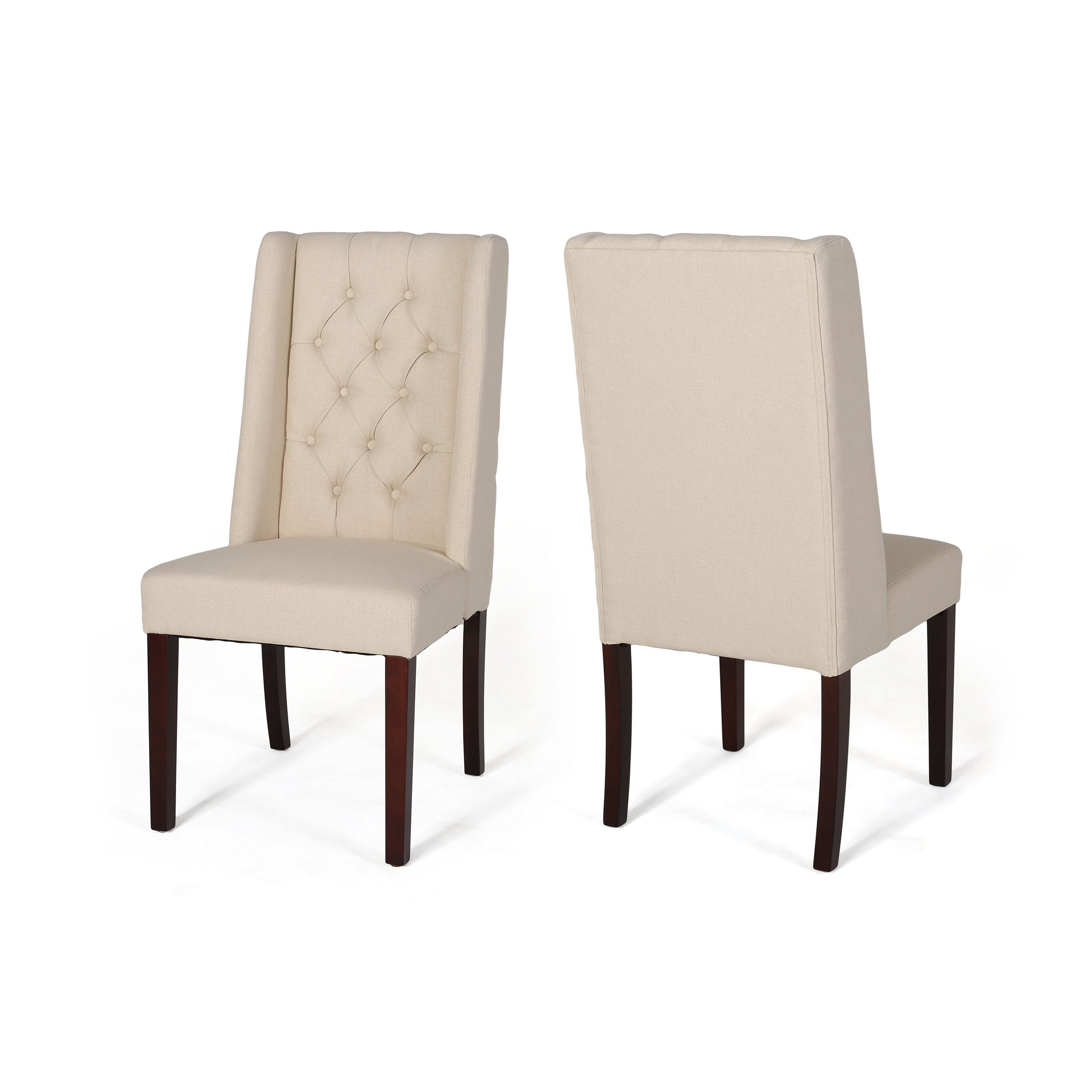 Billings Tufted Fabric High Back Dining Chairs (Set of 2)