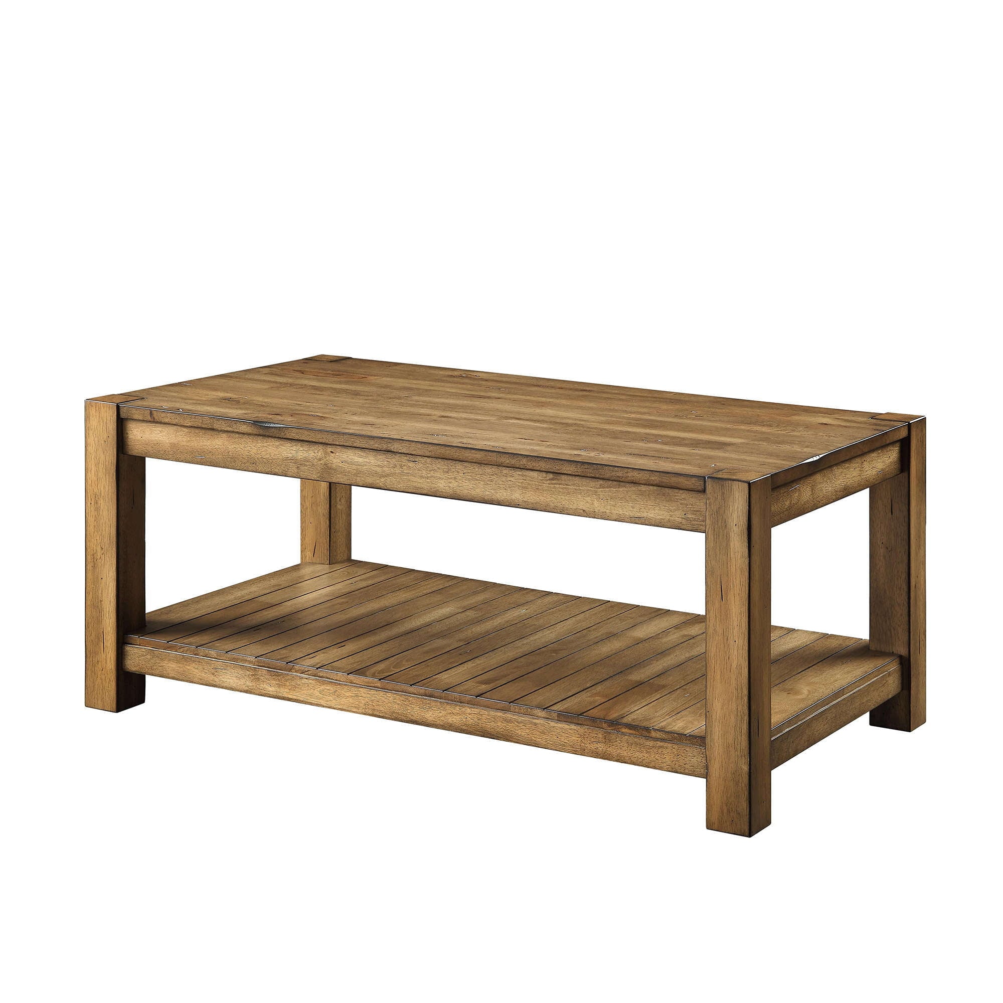 Better Homes and Gardens Bryant Solid Wood Coffee Table， Rustic Maple Brown Finish