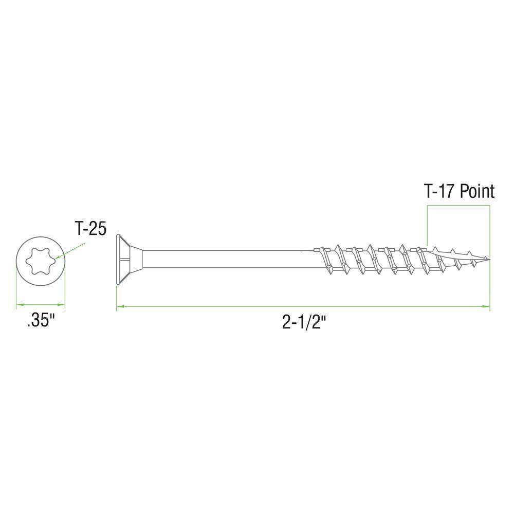 Deckmate #9 2-12 in. Red Exterior Self-Starting Star Flat-Head Wood Deck Screws (25 lbs.1823 pcs) 212DMR25BK