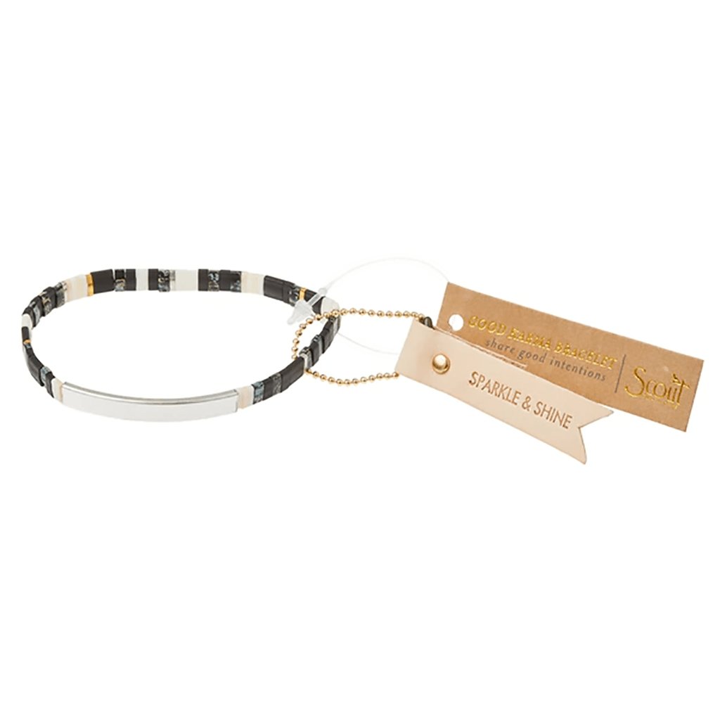 Scout Curated Wears  Good Karma Miyuki Bracelet | Sparkle & Shine - Raven/Silver