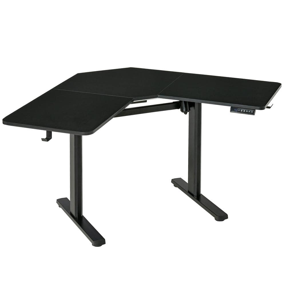 Vinsetto Modern 65.75 in. V-Shaped Black Standing Desk 920-075V80BK