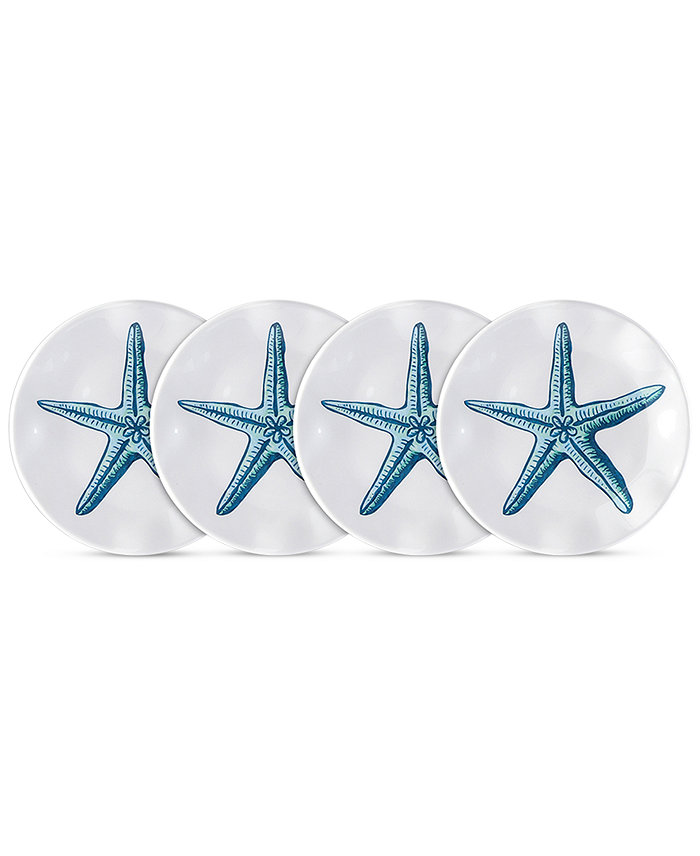 Q Squared Captiva 4-Pc. Melamine 5.5 Appetizer Plate Set