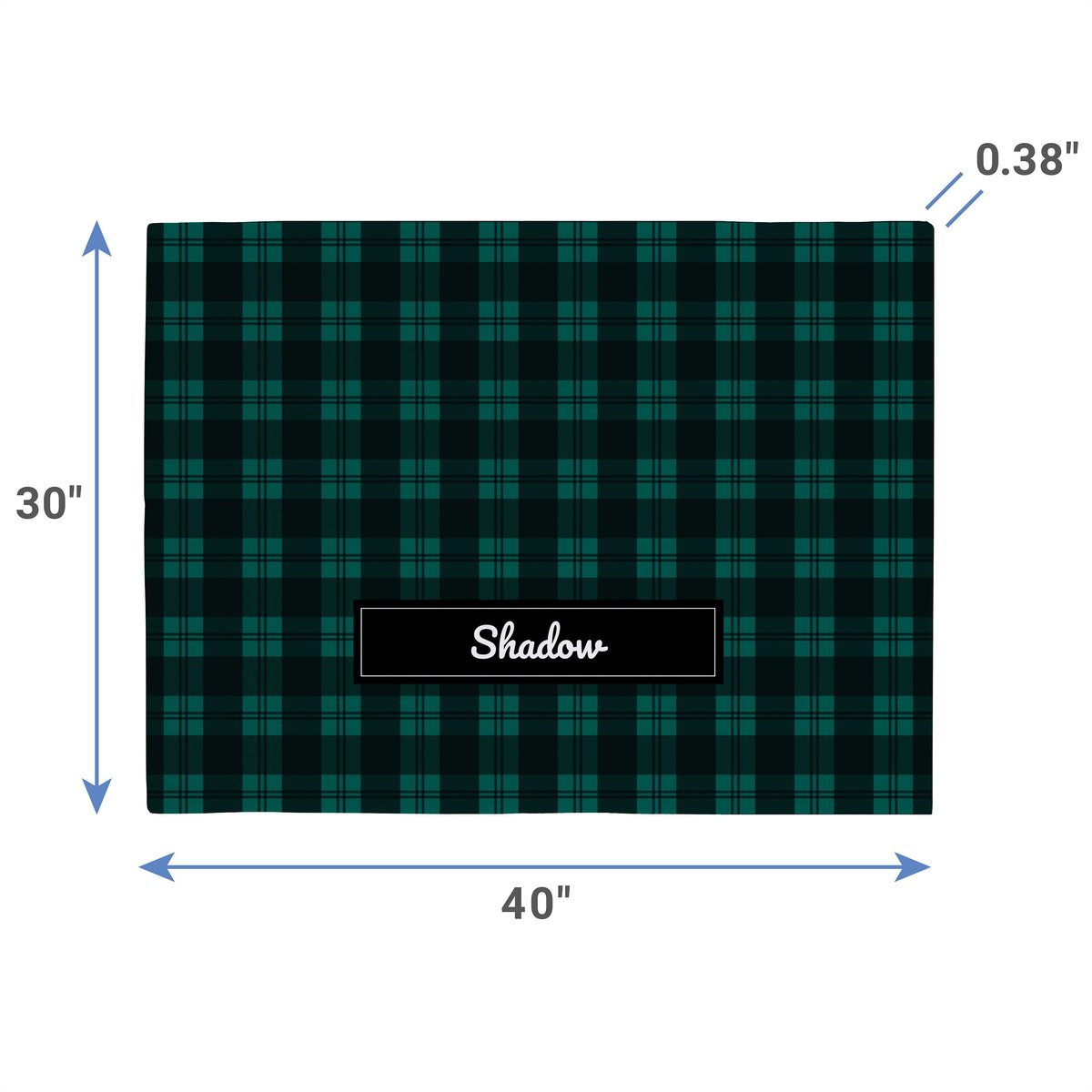 Frisco Personalized Plaid Soft Fleece Cat and Dog Blanket， 30\