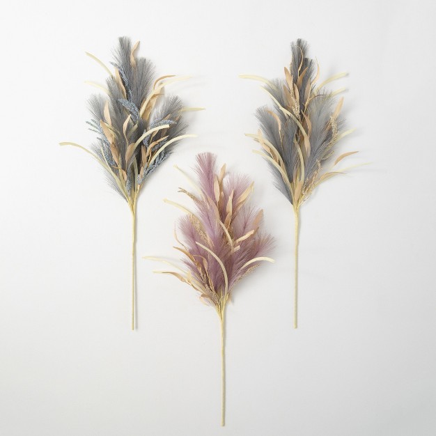 Sullivans Artificial Twilight Feather Plume Grass Set Of 3 32 quot h Multicolored