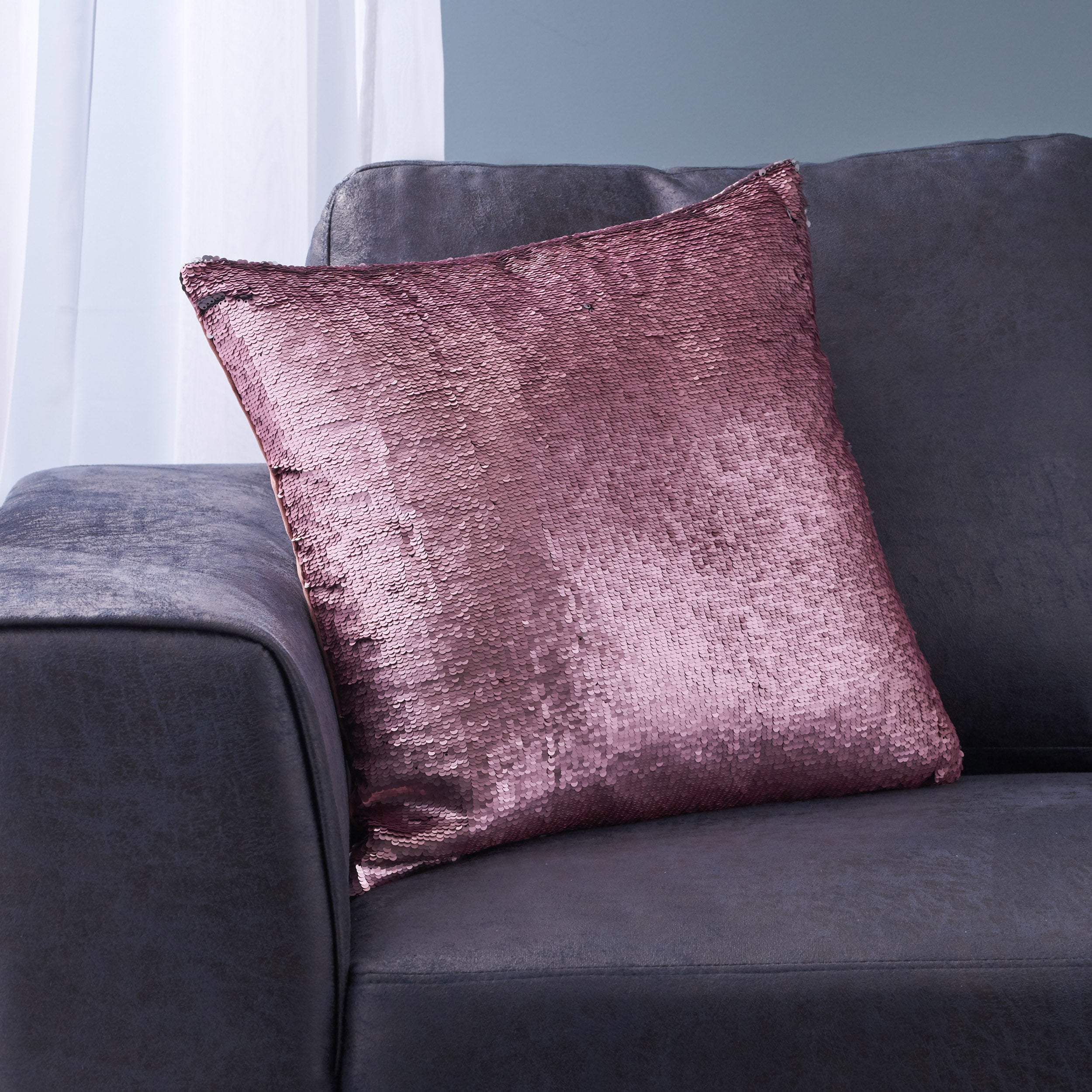 Jennifer Glam Square Reversible Sequin Pillow Cover