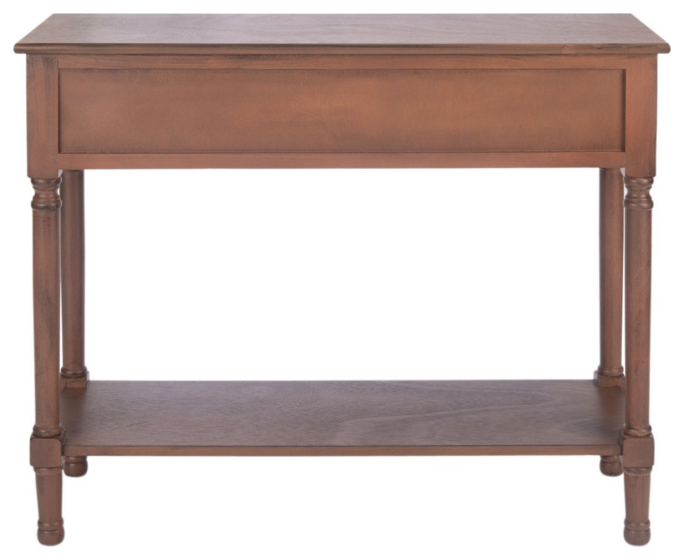 Hank 2 Drawer Console Table Brown   Traditional   Console Tables   by AED Luxury Home Decor  Houzz