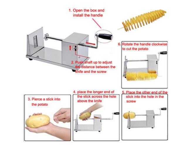 Potato Twister Tornado Slicer Automatic Cutter Hand Crank Machine Spiral Kitchen