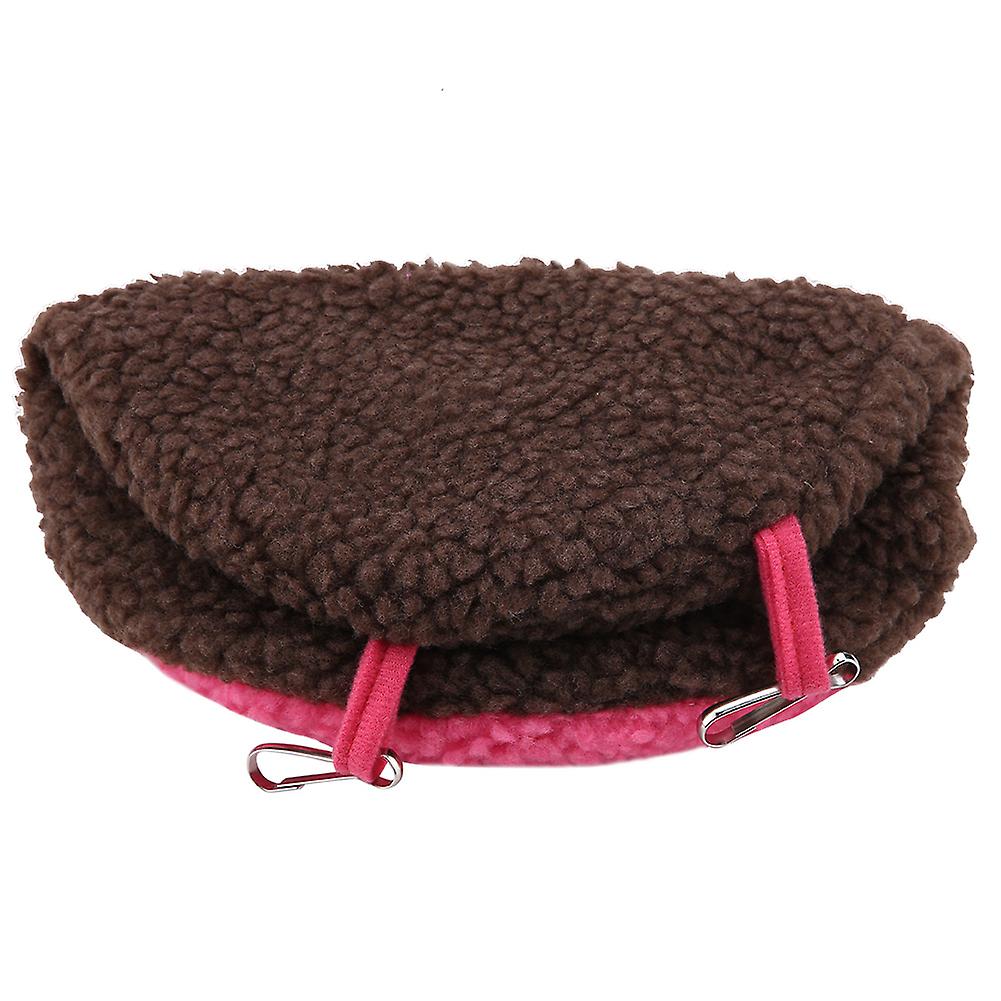 Parrot Nest Berber Fleece Warm Plush Hammock Hanging Swing Bed Cave For Pet Bird Dark Brown