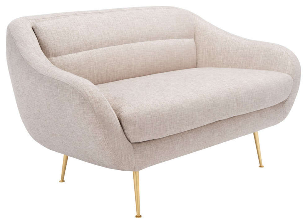 Evelyn Mid Century Loveseat Oatmeal   Modern   Loveseats   by Virgil Stanis Design  Houzz