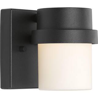 Progress Lighting Z-1060 LED Collection 1-Light Textured Black Etched Opal Glass Modern Outdoor Wall Lantern Light P560072-031-30