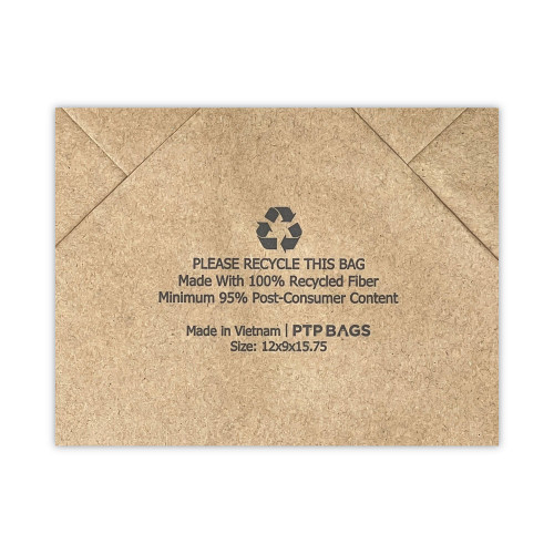 Prime Time Packaging Kraft Paper Bags， Regal， 12 x 9 x 15.75， Natural， 200/Carton (NK12916)