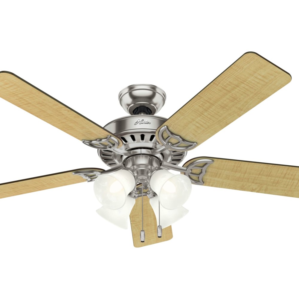 Hunter Studio Series Ceiling Fan 52 Brushed Nickel Cherry