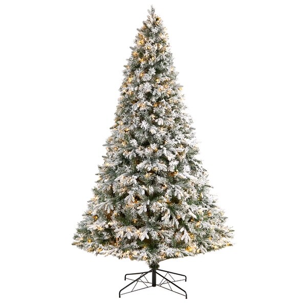 9' Flocked Vermont Mixed Pine Christmas Tree with 650 Lights