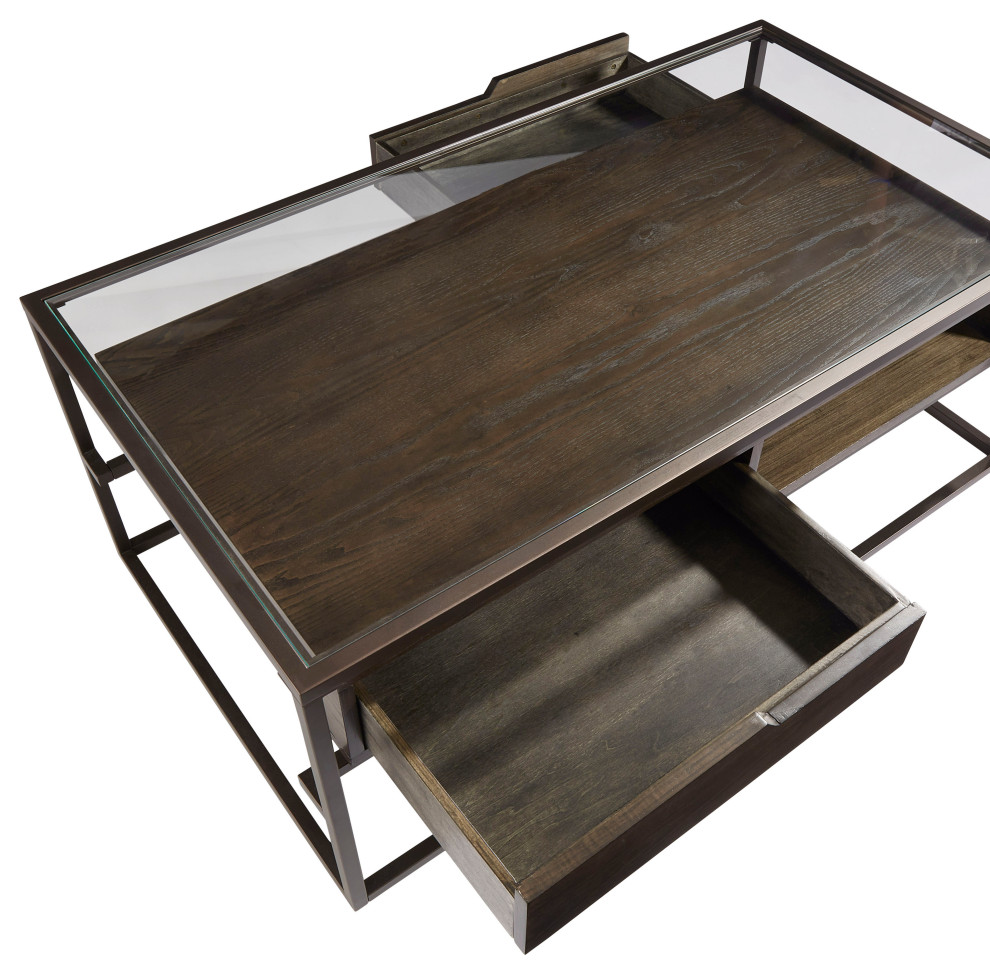 Presidio Cocktail Table  Contemporary Umber Brown   Industrial   Coffee Tables   by Progressive Furniture  Houzz