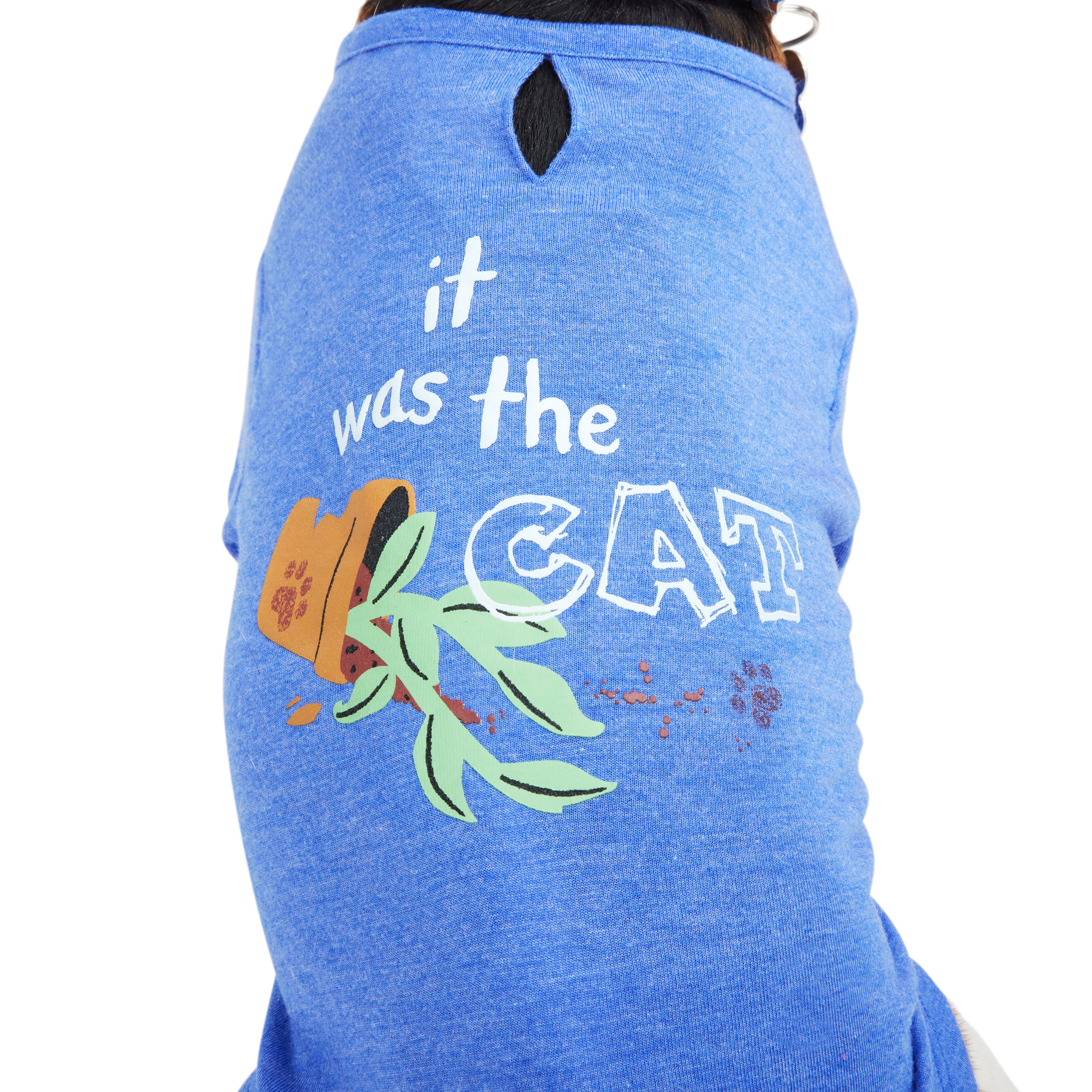 YOULY Blame the Cat Tee for Dogs， XX-Small