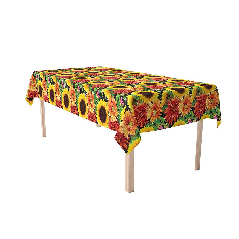 Rectangular Tablecloth， 100% Polyester， 60x84， Sunflower Garden