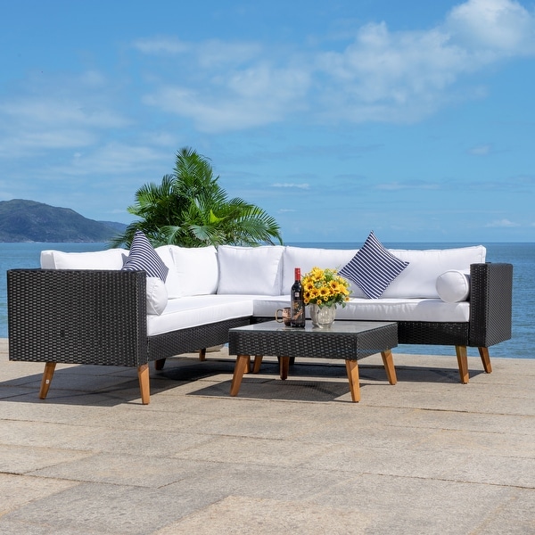 SAFAVIEH Outdoor Living Analon Outdoor Sectional Set