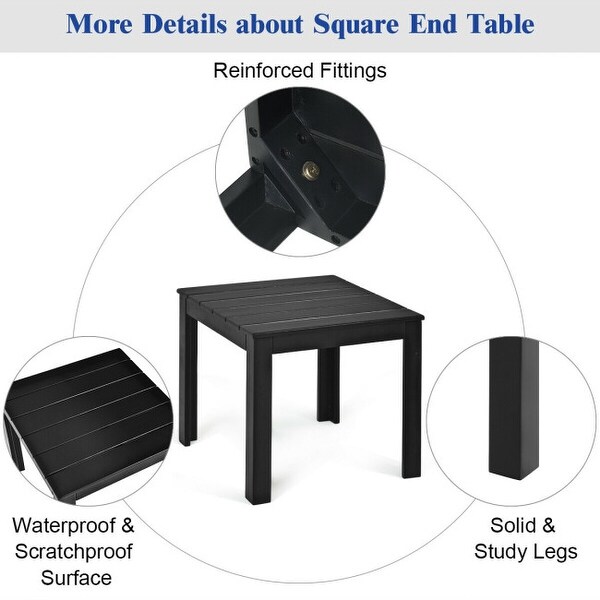 Wooden Square Patio Coffee Bistro TableBlack