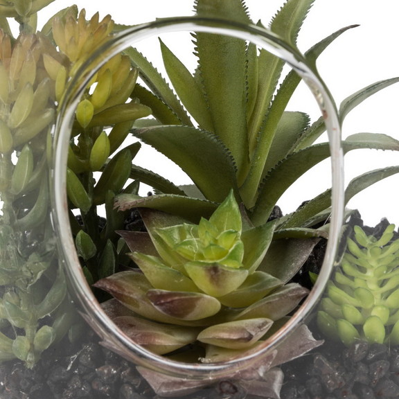 Vickerman FH182601 9 Green Asst Succulents in Gla...