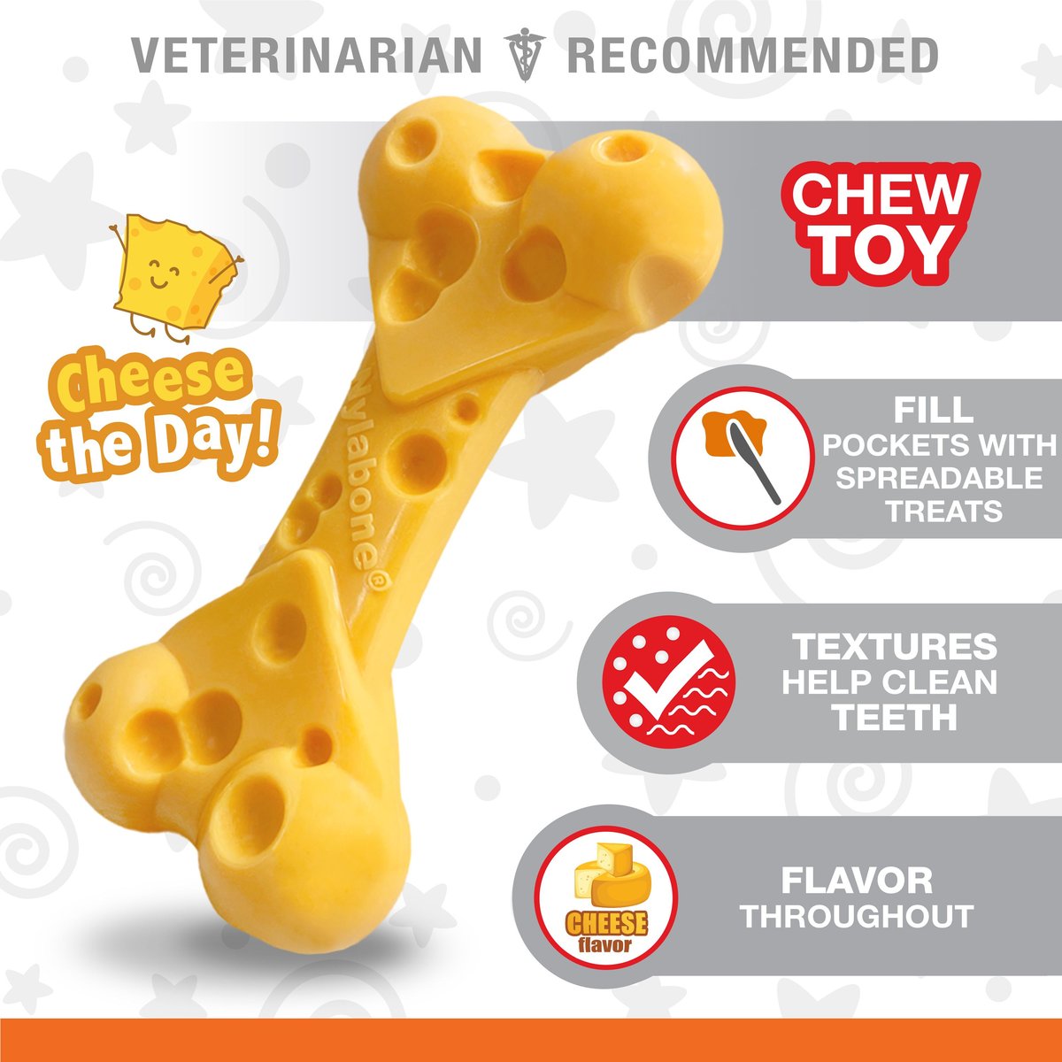 Nylabone DuraChew Cheese Bone Dog Chew Toy