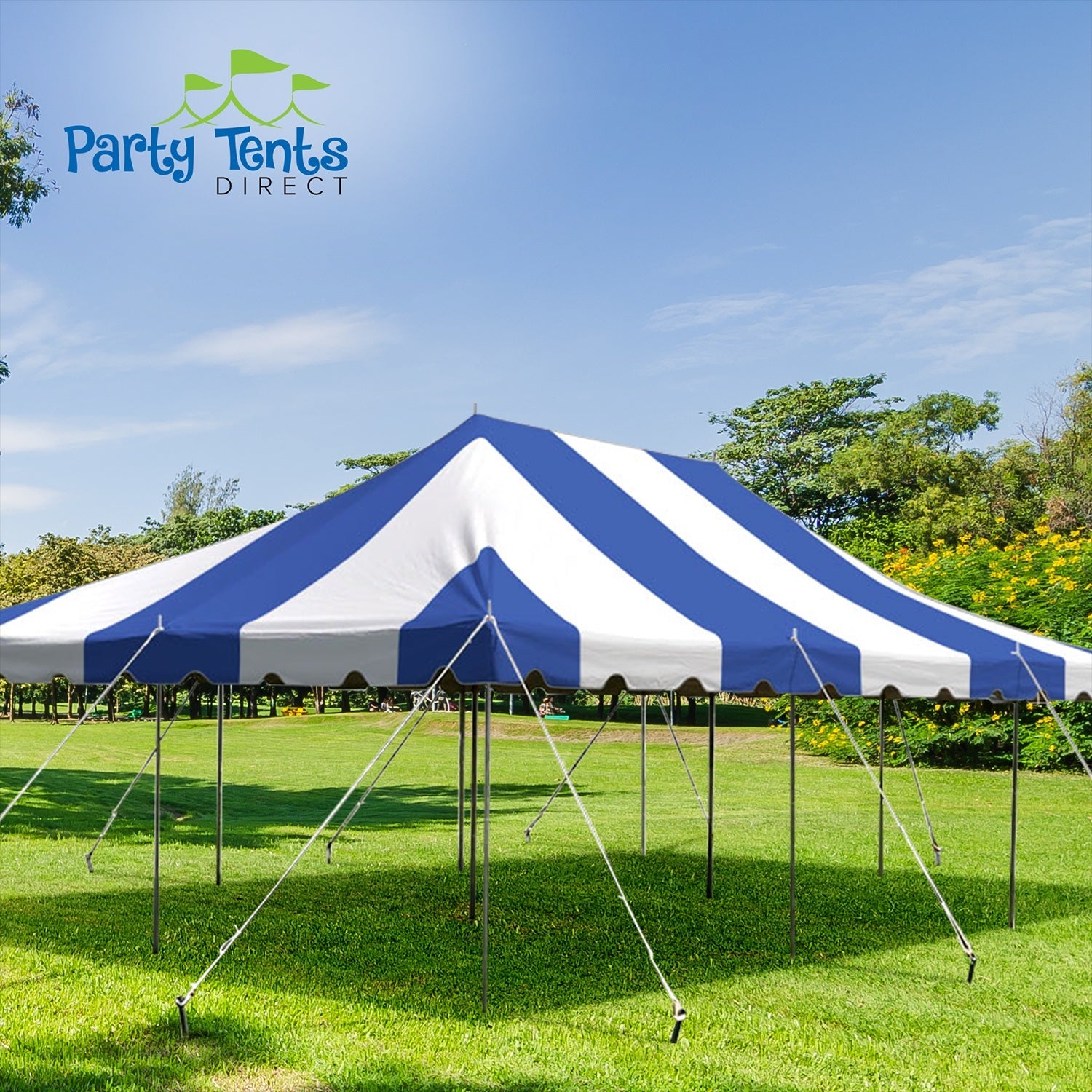 Party Tents Direct Weekender Outdoor Canopy Pole Tent, Blue, 20 ft x 30 ft