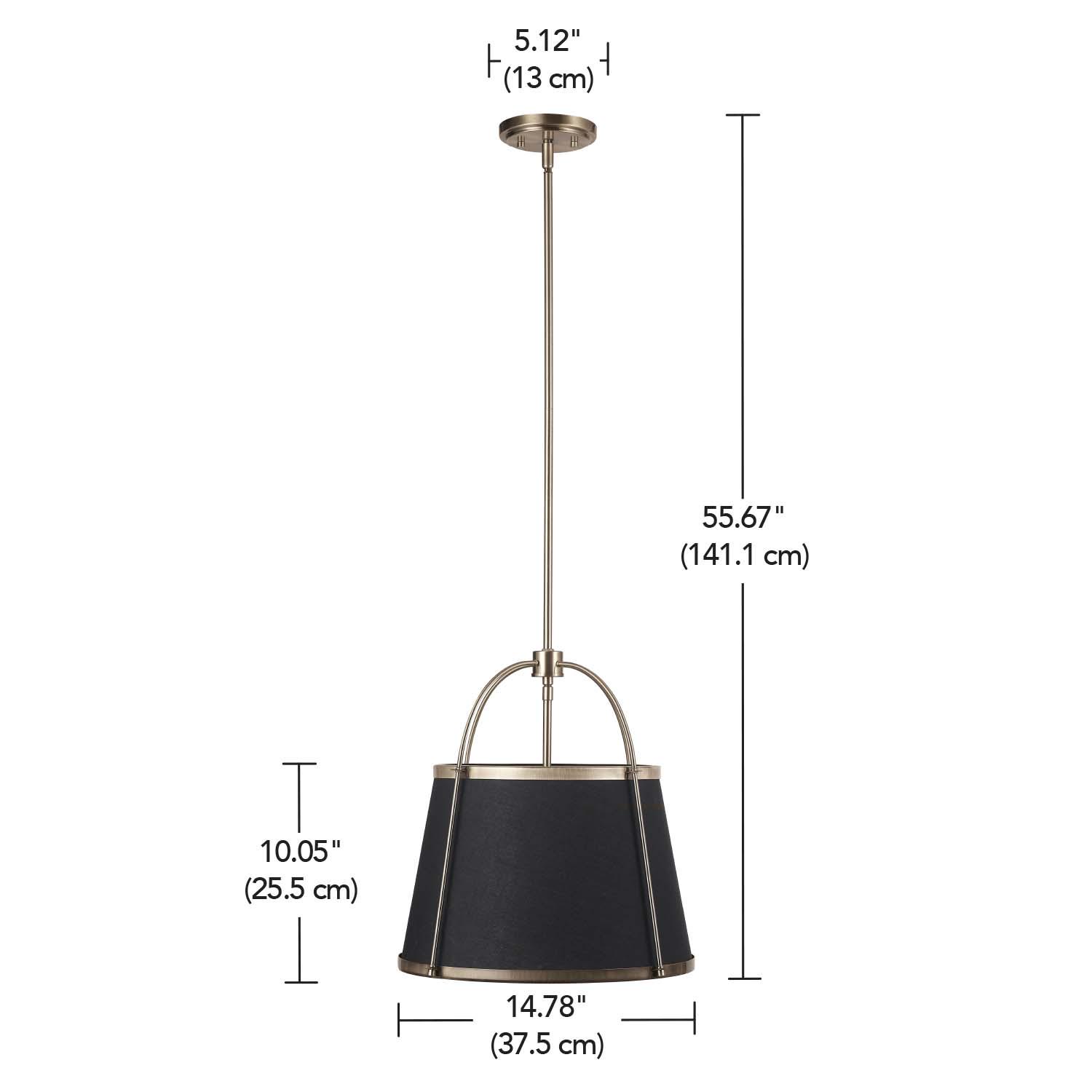 Novogratz x Globe Electric Novogratz x Globe Riley 2-Light Antique Brass Chandelier with Black Fabric Shade， 91002383