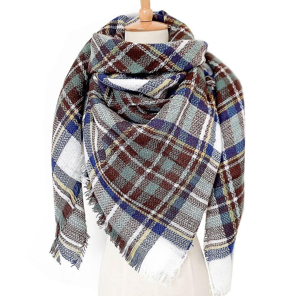 Winter Large Shawls Plaid Check For Women's