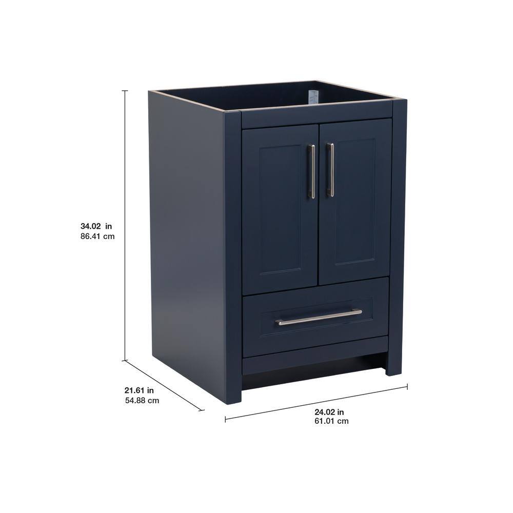 Home Decorators Collection Craye 24 in. W x 21.6 in. D x 34 in. H Bath Vanity Cabinet without Top in Deep Blue CY24-DB