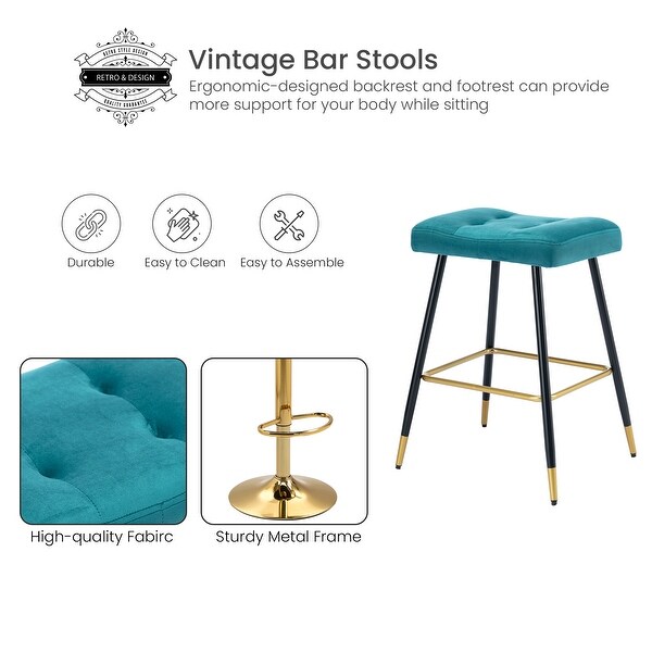 Iiana Vintage Counter and Bar Stool with Footrest - 18.90 x 13.39 x 26.34 inch