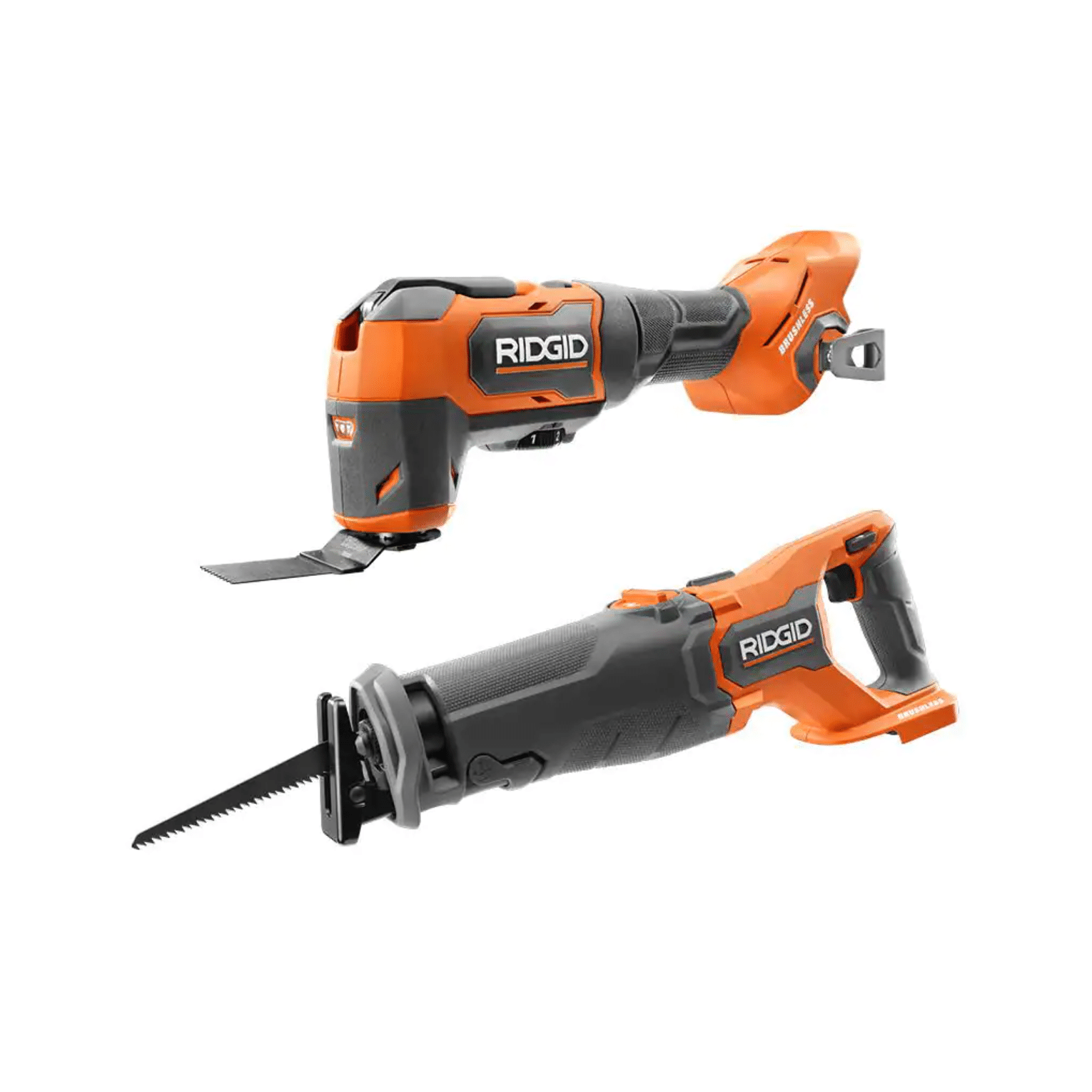 Ridgid 18V Brushless Cordless 2-Tool Combo Kit with Reciprocating Saw and Multi-Tool， Tools Only (R960261SB2N)