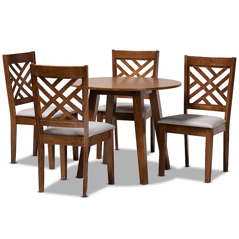 Baxton Studio Lilly Gray 5-Piece Dining Set