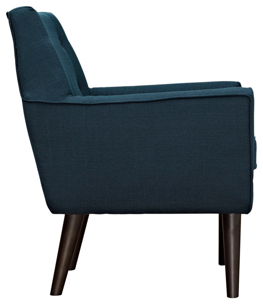 Ezra Azure Upholstered Fabric Armchair   Midcentury   Armchairs And Accent Chairs   by V.S.D Furniture  Houzz