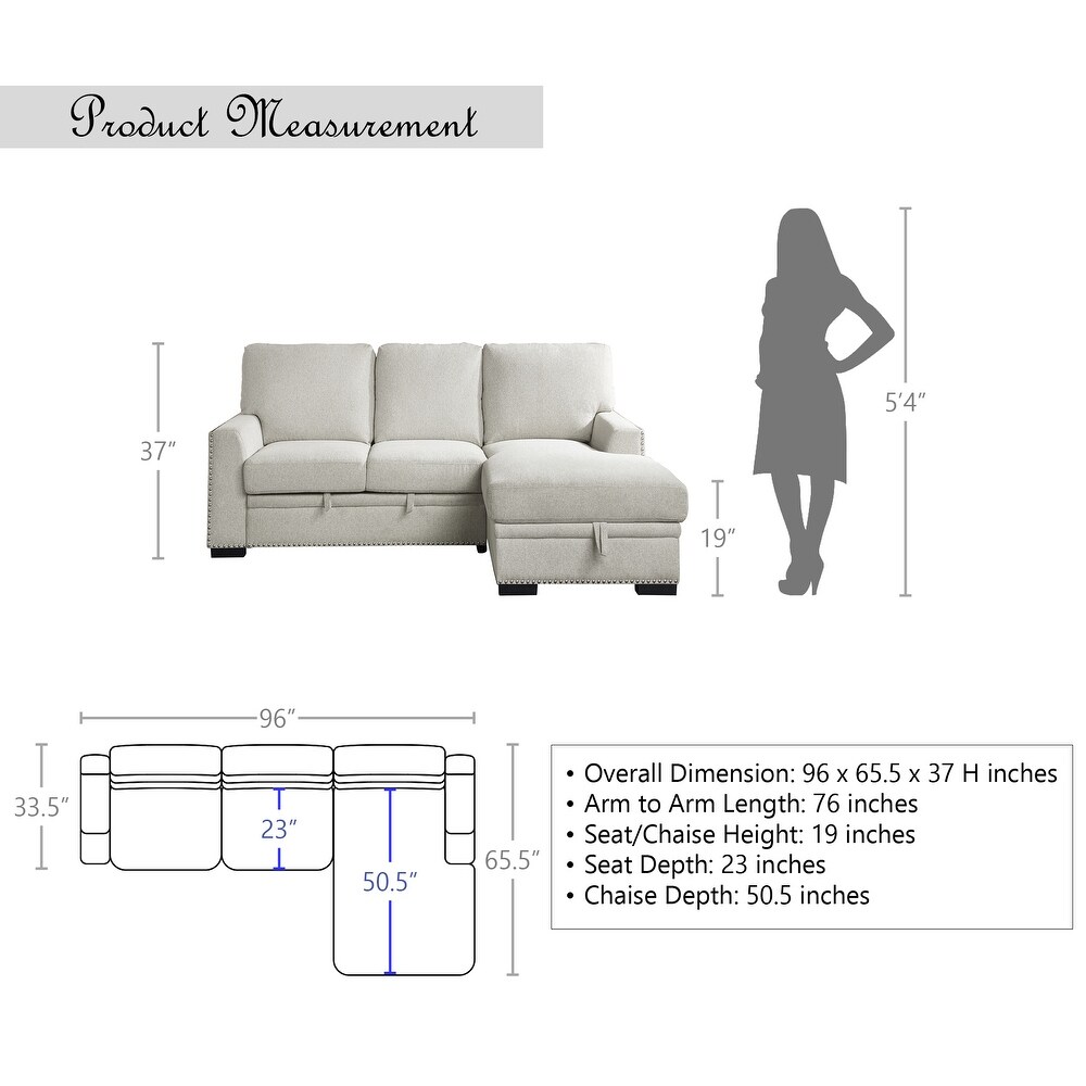 Tolani Sectional Sofa with Pull Out Bed and Right Chaise