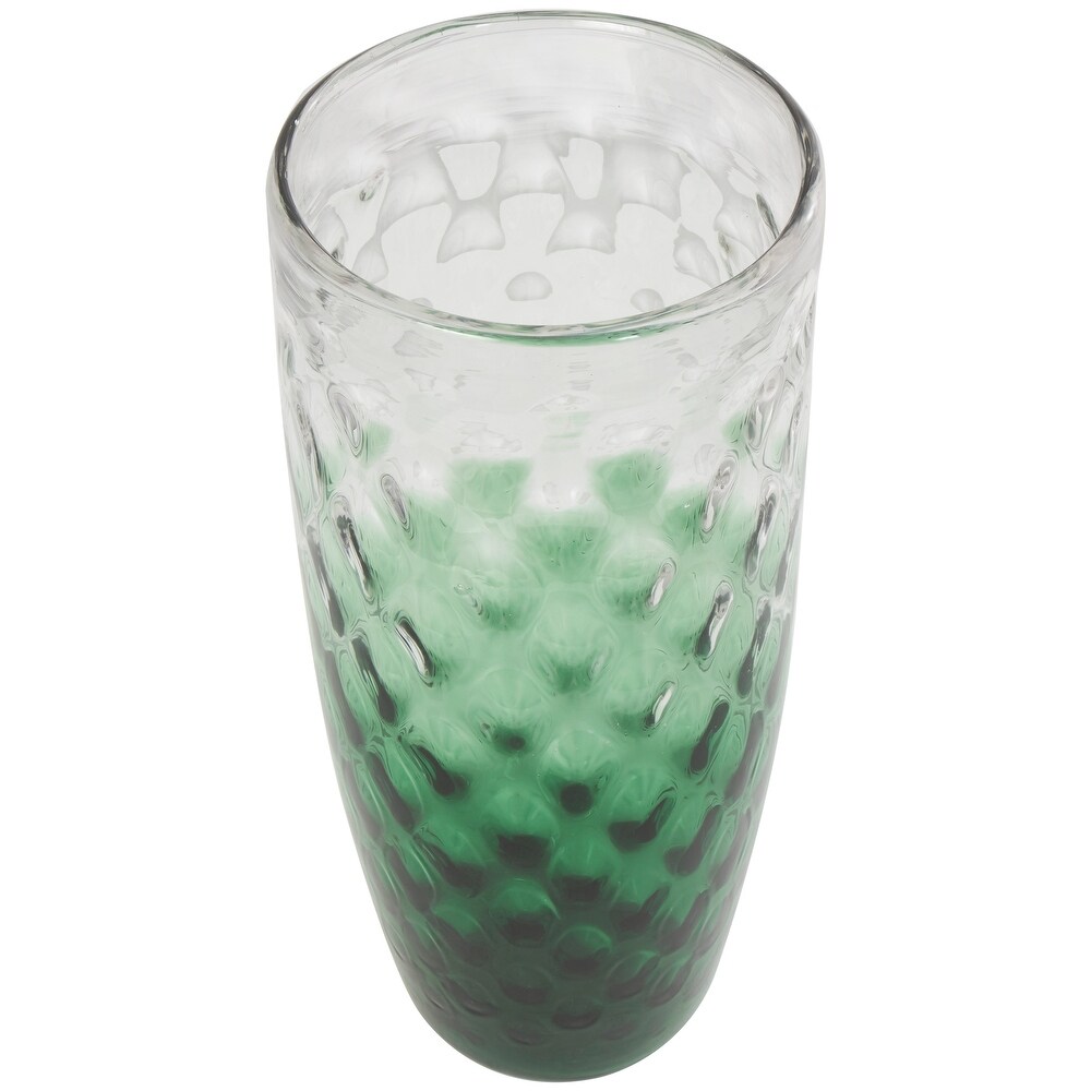 Green Glass Handmade Ombre Vase