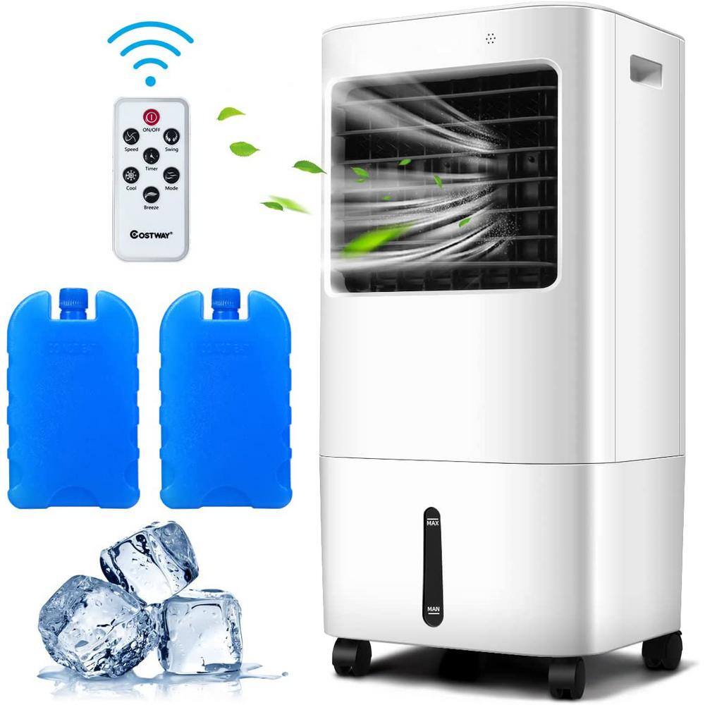 Gymax Air Conditioner 20L Air Cooler Evaporative Cooler with 4 Speeds 3 Modes Humidifier with Remote Control GYMHD0126