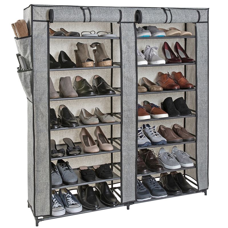 Simplify 7 Tier Double Wide 14 Shelf Shoe Closet