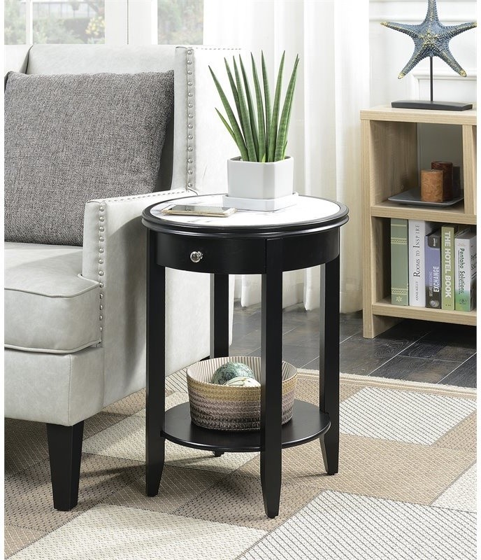 Convenience Concepts American Heritage Baldwin End Table in Black Wood Finish   Transitional   Side Tables And End Tables   by Convenience Concepts  Houzz