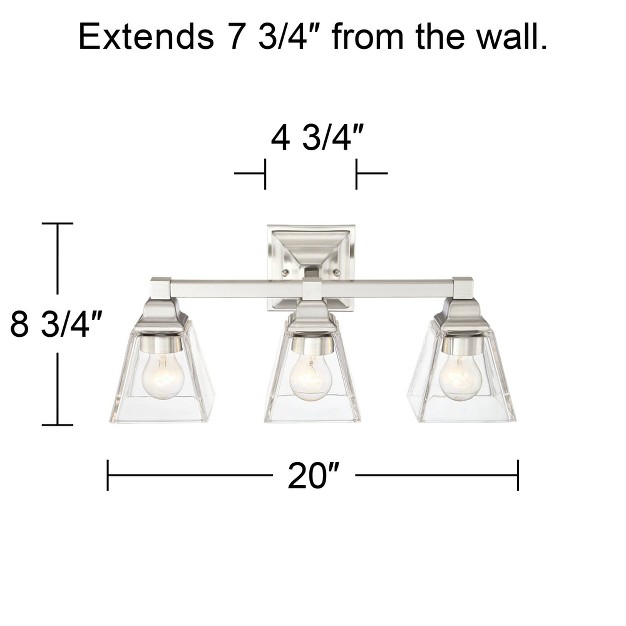 3 light Fixture Clear Glass For Bedroom Bathroom Vanity Reading Living Room Hallway