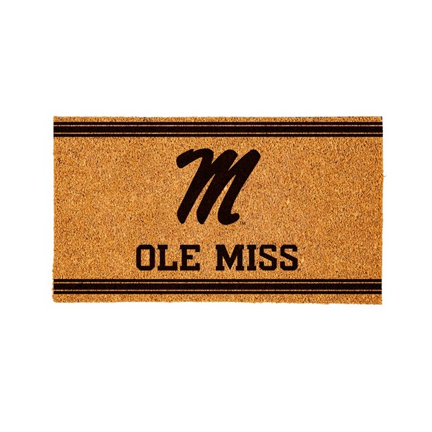 Evergreen University Of Mississippi Logo Natural Coir 28 X 16 Inches Indoor Outdoor Doormat