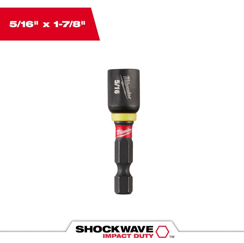 MW SHOCKWAVE Impact Duty 516 in. x 1-78 in. Alloy Steel Magnetic Nut Driver (1-Pack) 49-66-4503