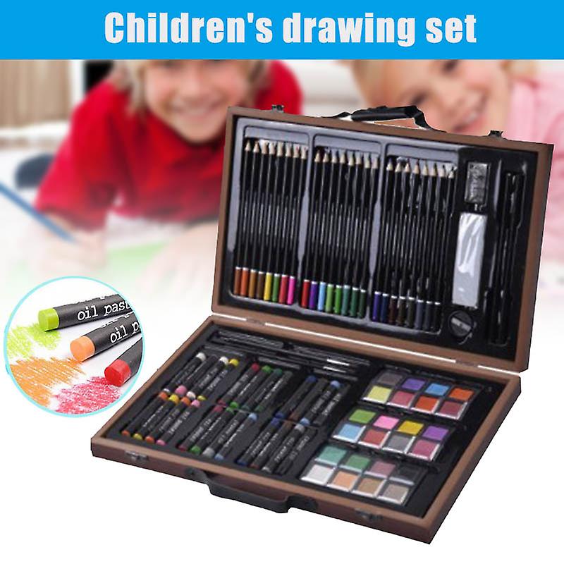 80pcs Deluxe Art Set Drawing Painting Accessories Tools With Case Christmas Gift(a)