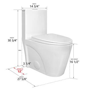 DEERVALLEY DeerValley Ace 1-piece 1.11.6 GPF Dual Flush Elongated Toilet in Glossy White Seat Included DV-1F52102